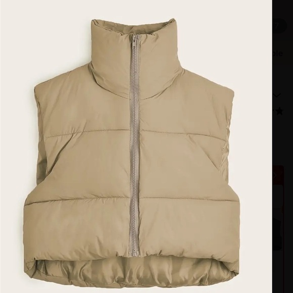 Jackets & Blazers - Tan Puffer Vest